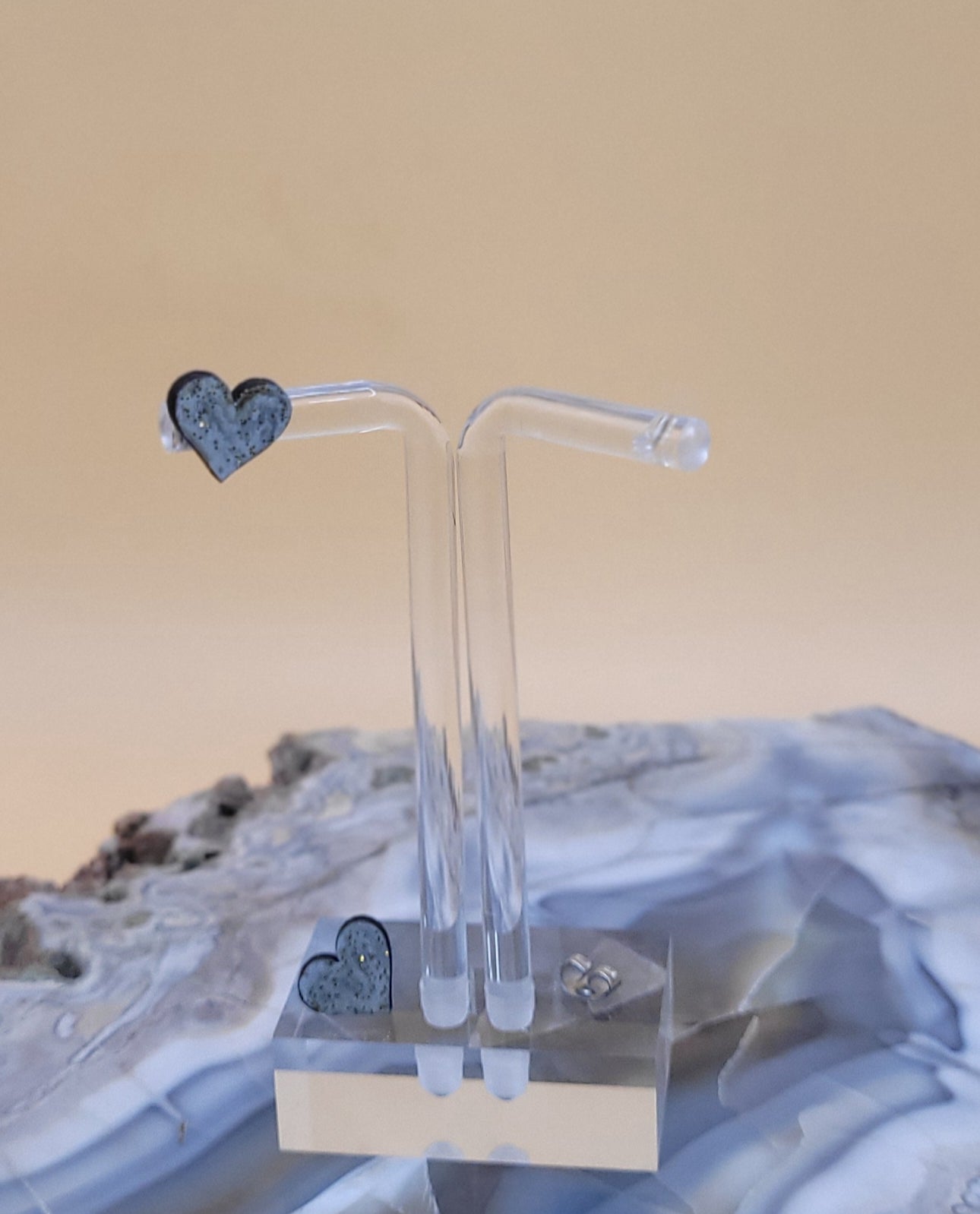 Gleaming Hearts: Nickel Free Stud Earrings