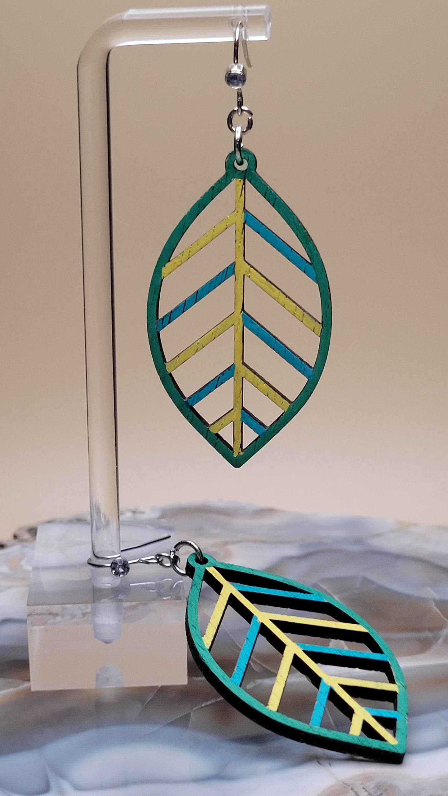 Harbor Breeze laser-cut wooden earrings