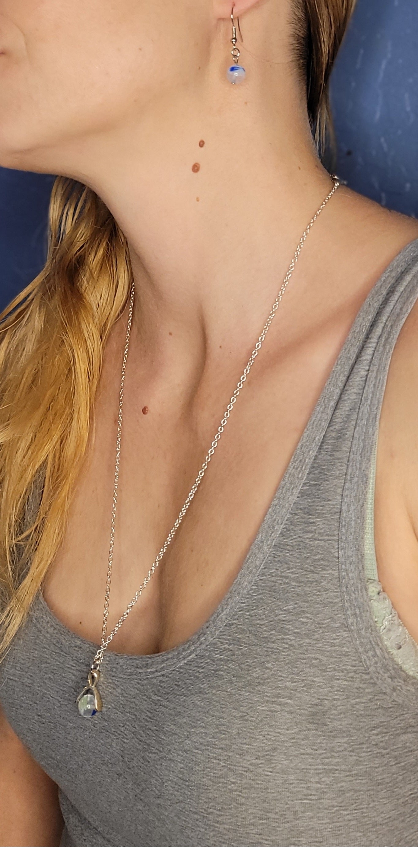 Marble Essence Earrings and Necklace Set