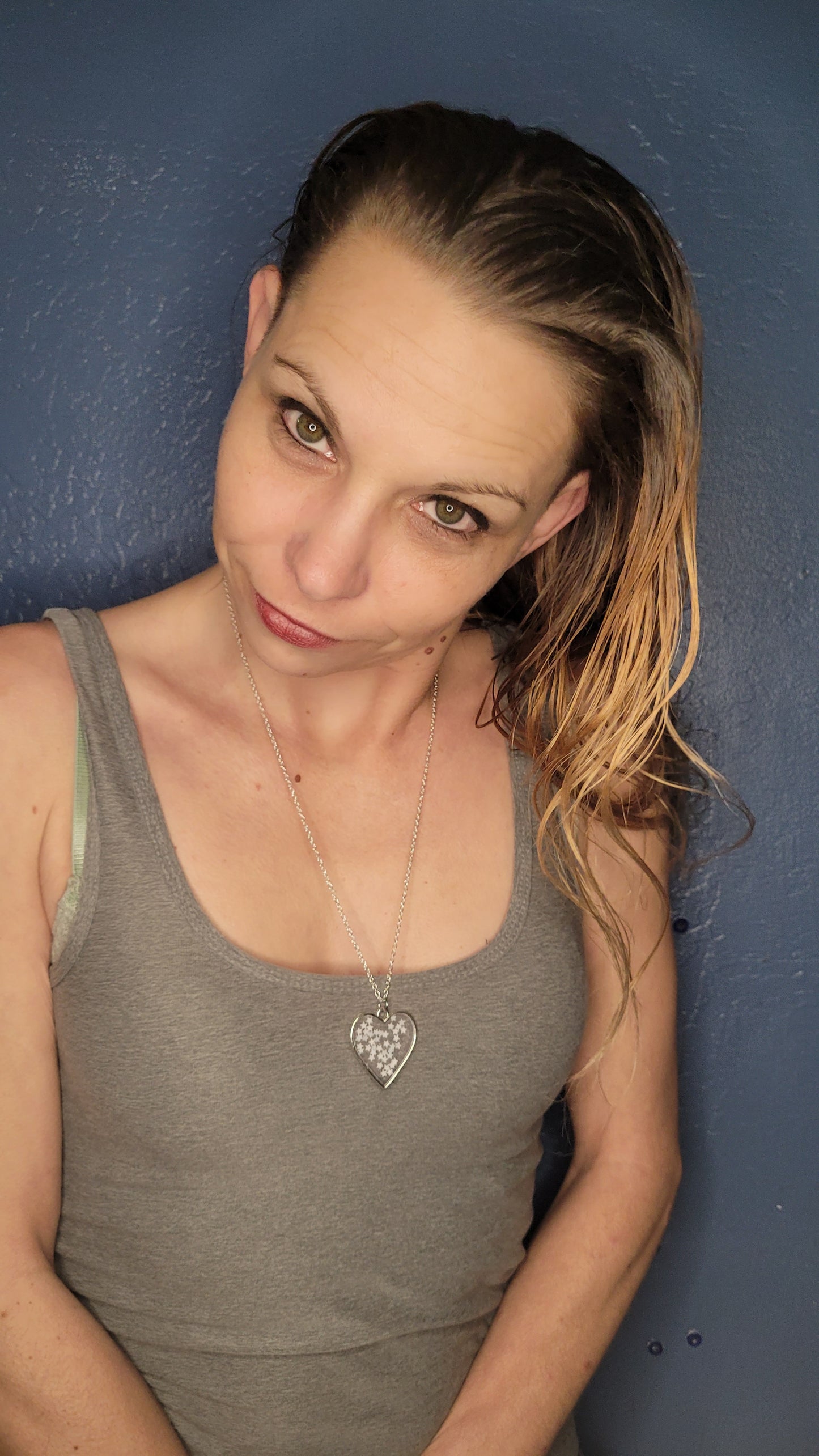 Glitter resin charm necklace