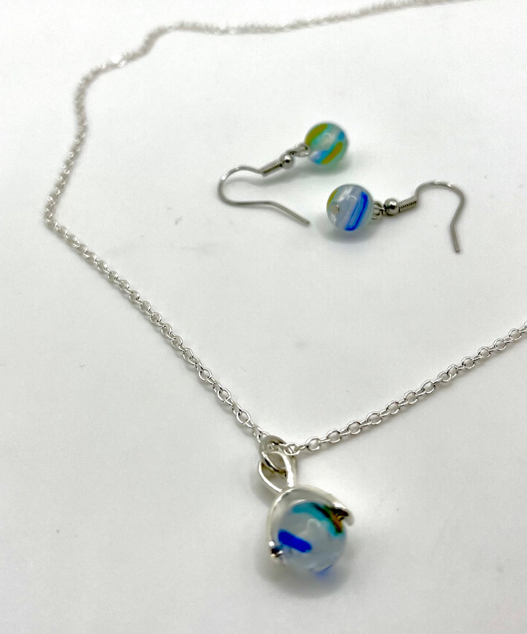 Marble Essence Earrings and Necklace Set