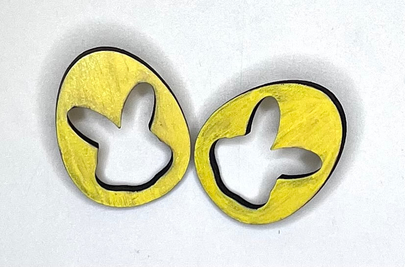 Golden Bunny Gaze Stud Earrings