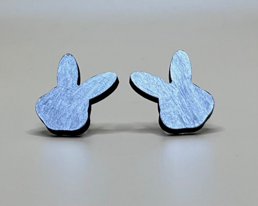 Silver Bunny Whispers Stud Earrings