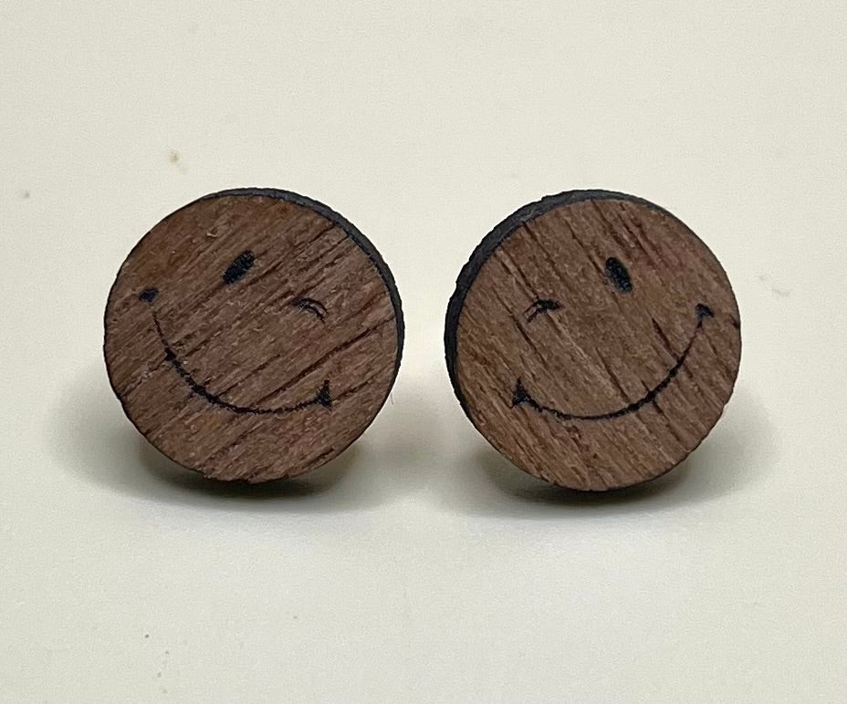Winking Charm Stud Earrings