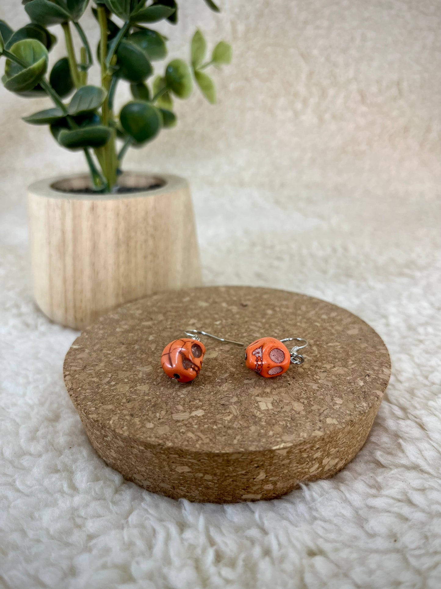 Handmade Clay Skull Earrings