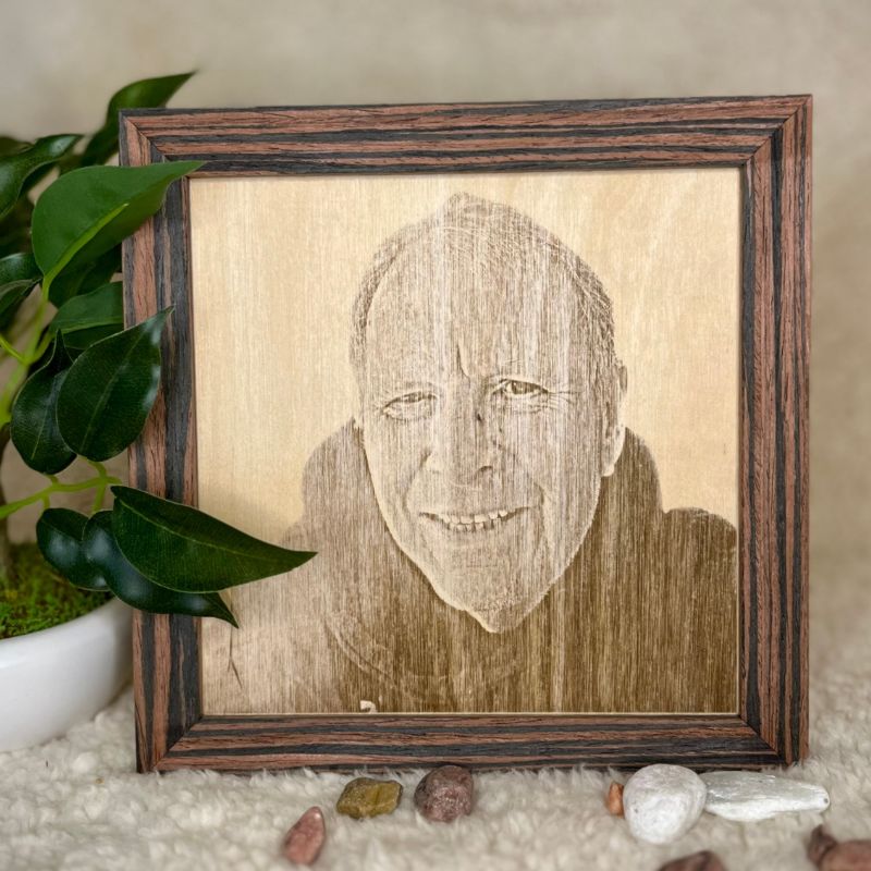 Laser Engraved Wood Photos With Frame