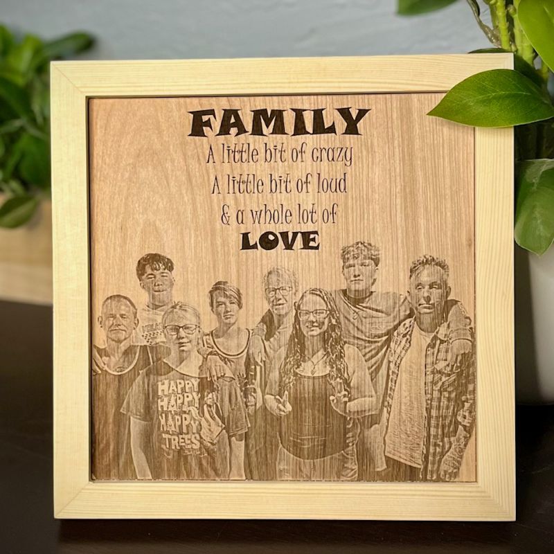 Laser Engraved Wood Photos With Frame