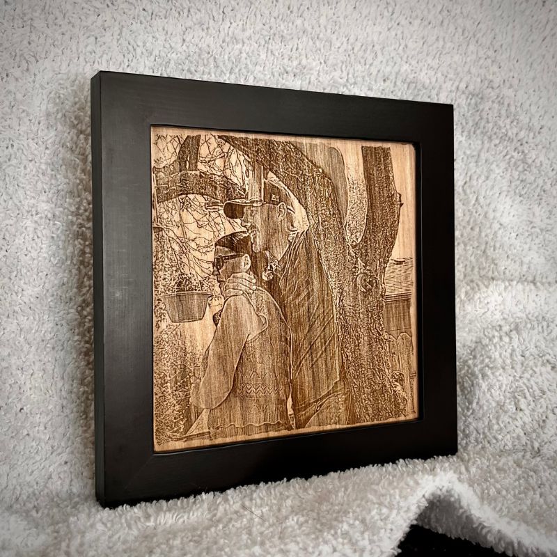 Laser Engraved Wood Photos With Frame