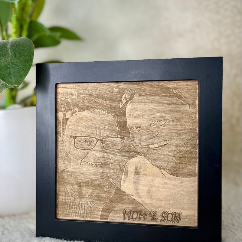 Laser Engraved Wood Photos With Frame