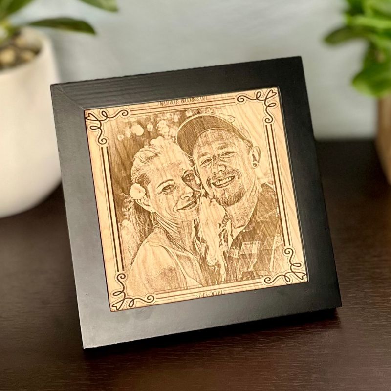 Laser Engraved Wood Photos With Frame