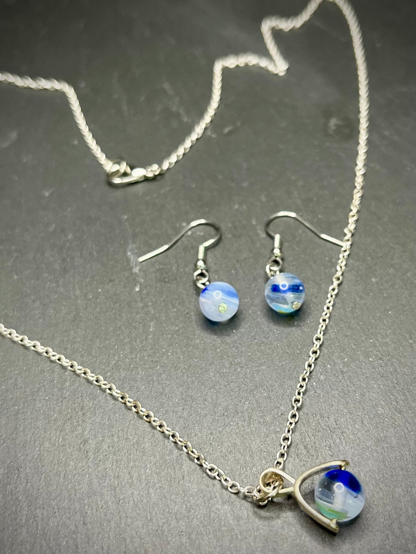 Marble Essence Earrings and Necklace Set