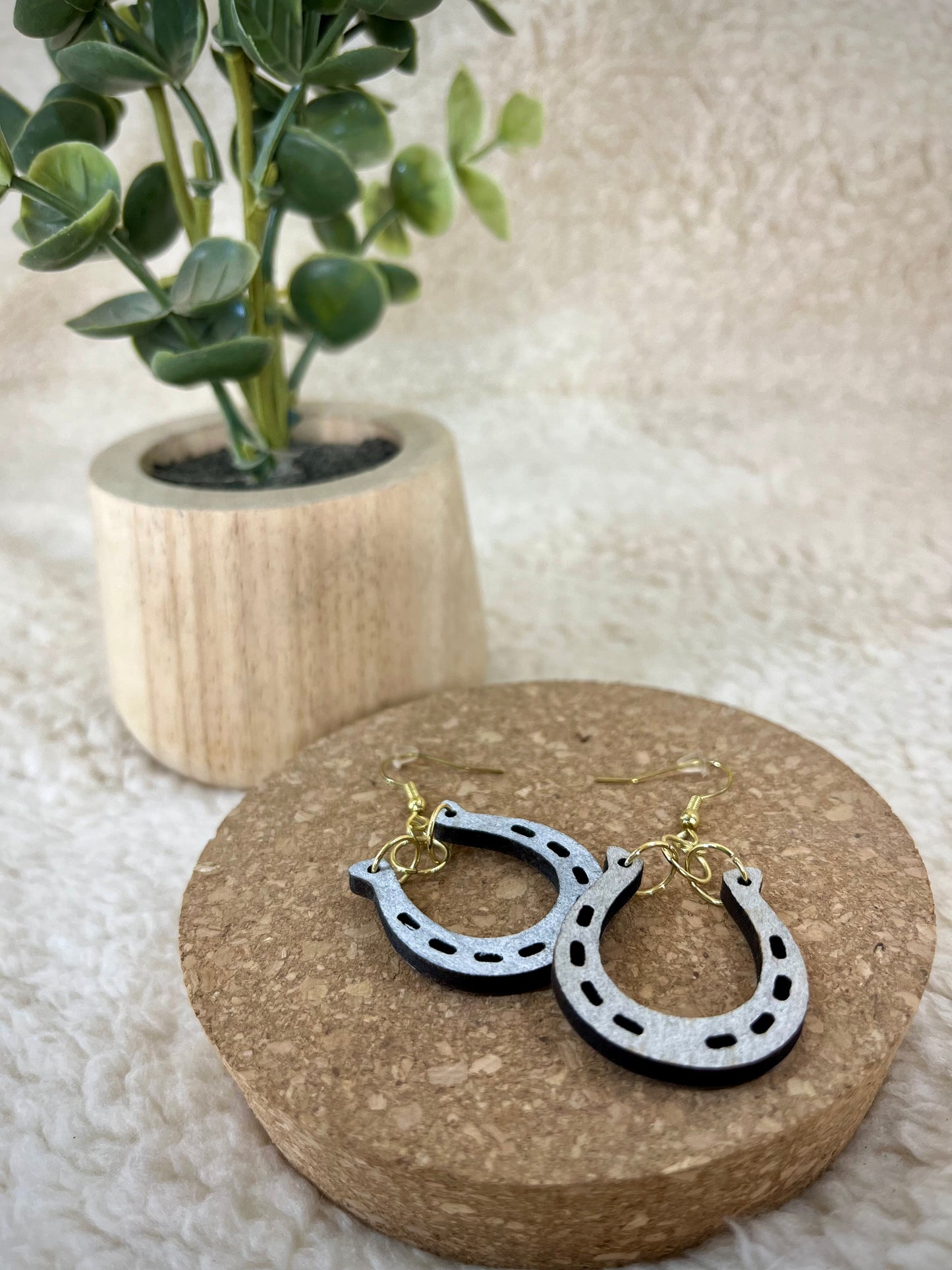 Mystic Hoof" laser-cut wooden nickel-free earrings