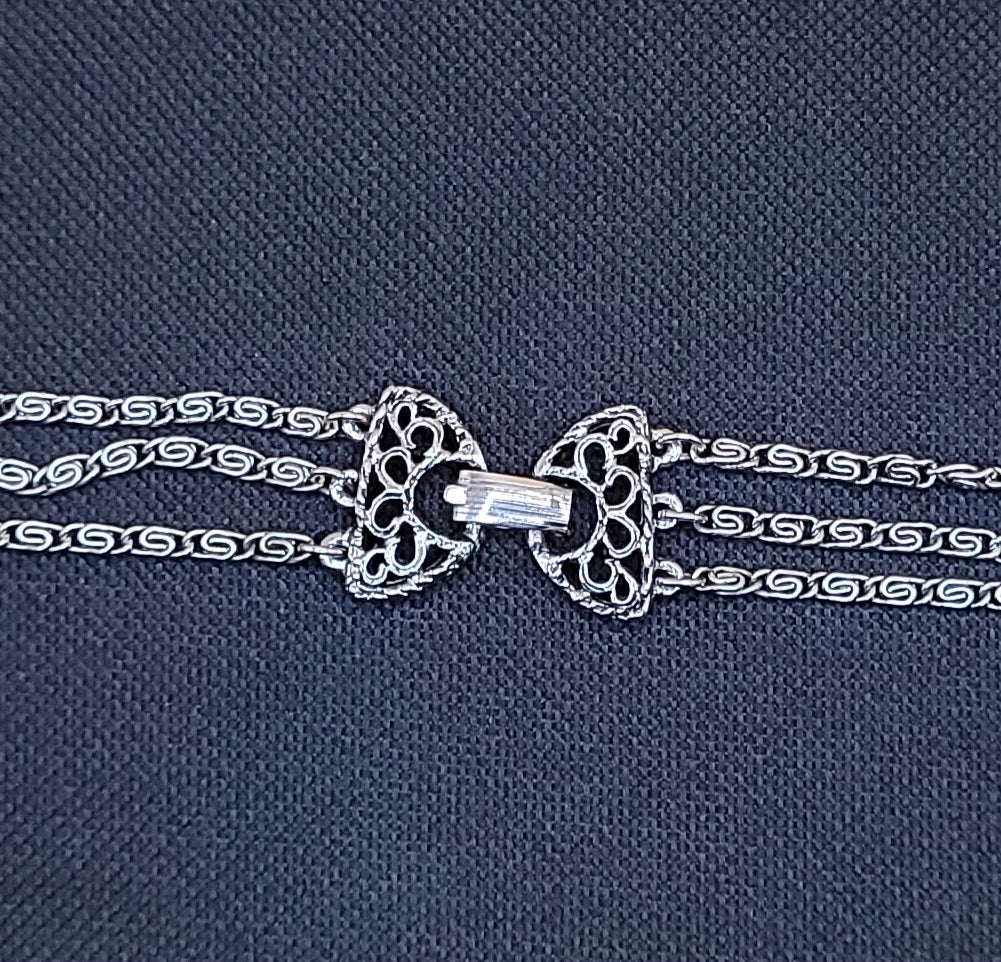 Silver Sapphire Splendor: Nickel Free Earring And Silver Necklace Set