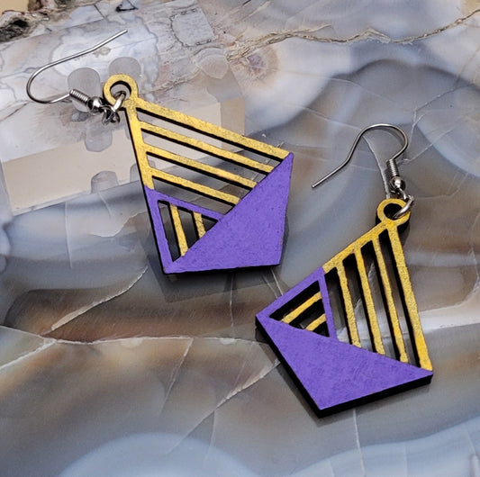 Enchanting Diamond Dreams Wooden Earrings