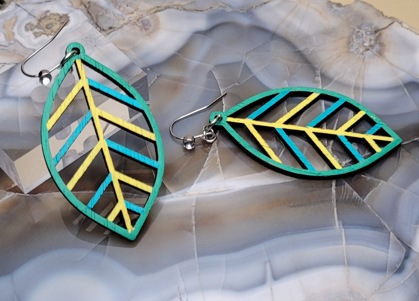 Harbor Breeze laser-cut wooden earrings