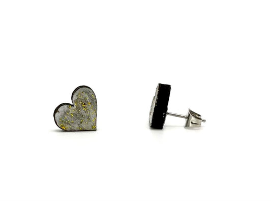 Gleaming Hearts: Nickel Free Stud Earrings