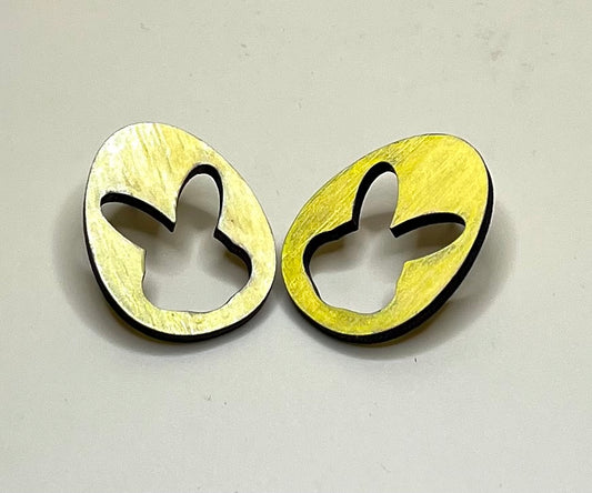 Golden Bunny Gaze Stud Earrings