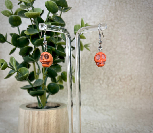 Handmade Clay Skull Earrings