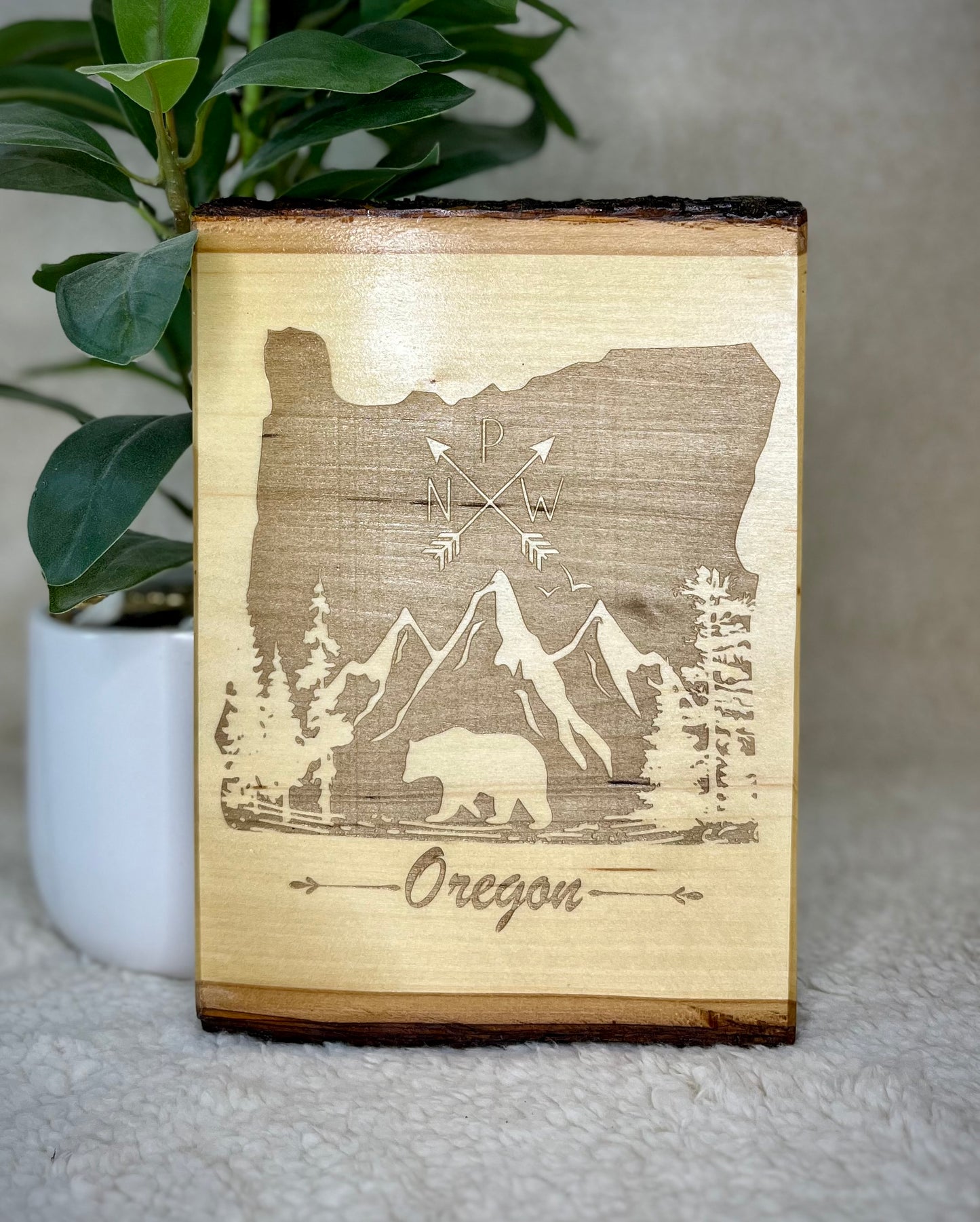 Laser Engraved Oregon Wall Art