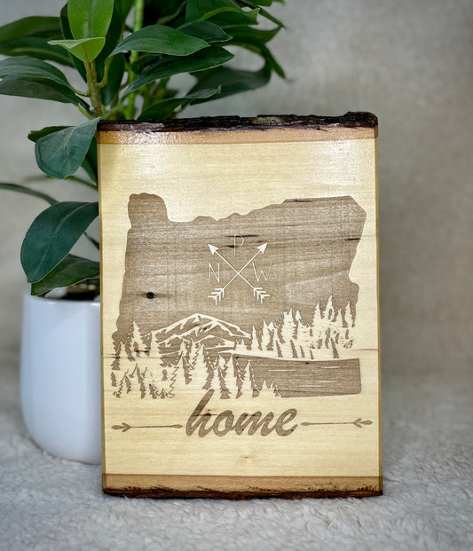 Laser Engraved Oregon Wall Art