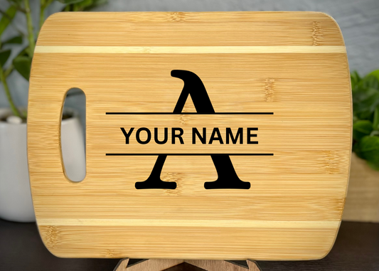 Letter Monogram Bamboo Cutting Board