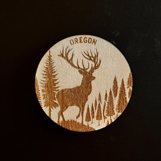Round Oregon Magnet