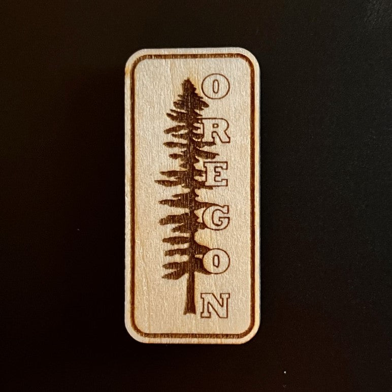 Rectangle Oregon Tree Magnet