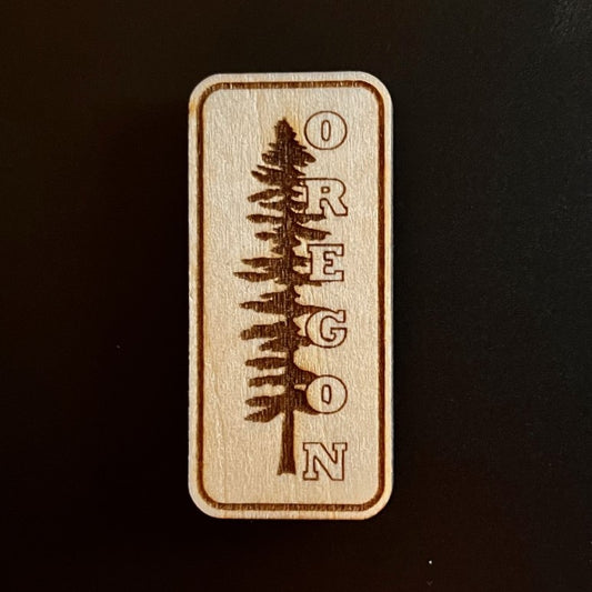 Rectangle Oregon Tree Magnet