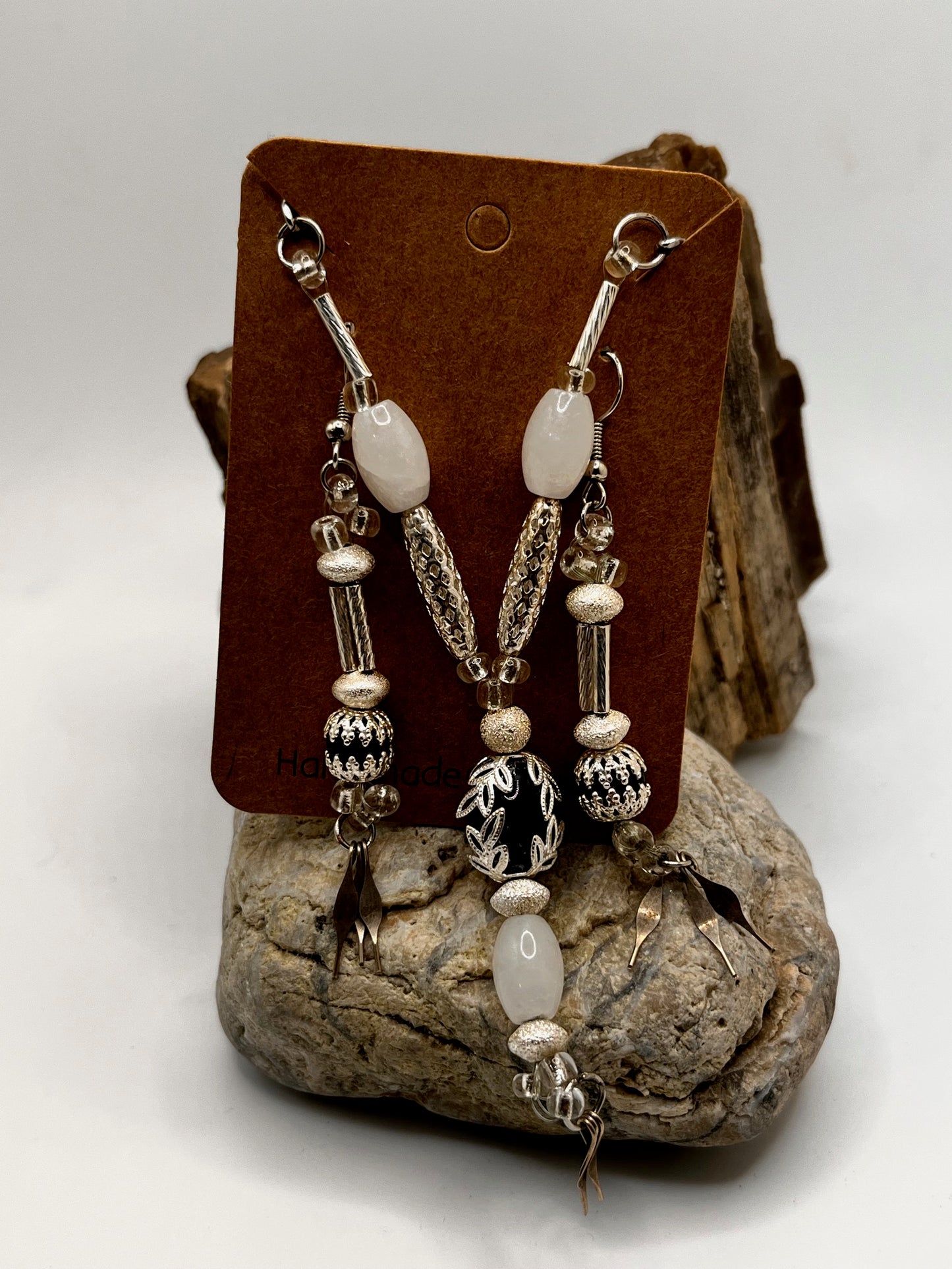 Hand Made Glass Beaded Necklace and earring Set