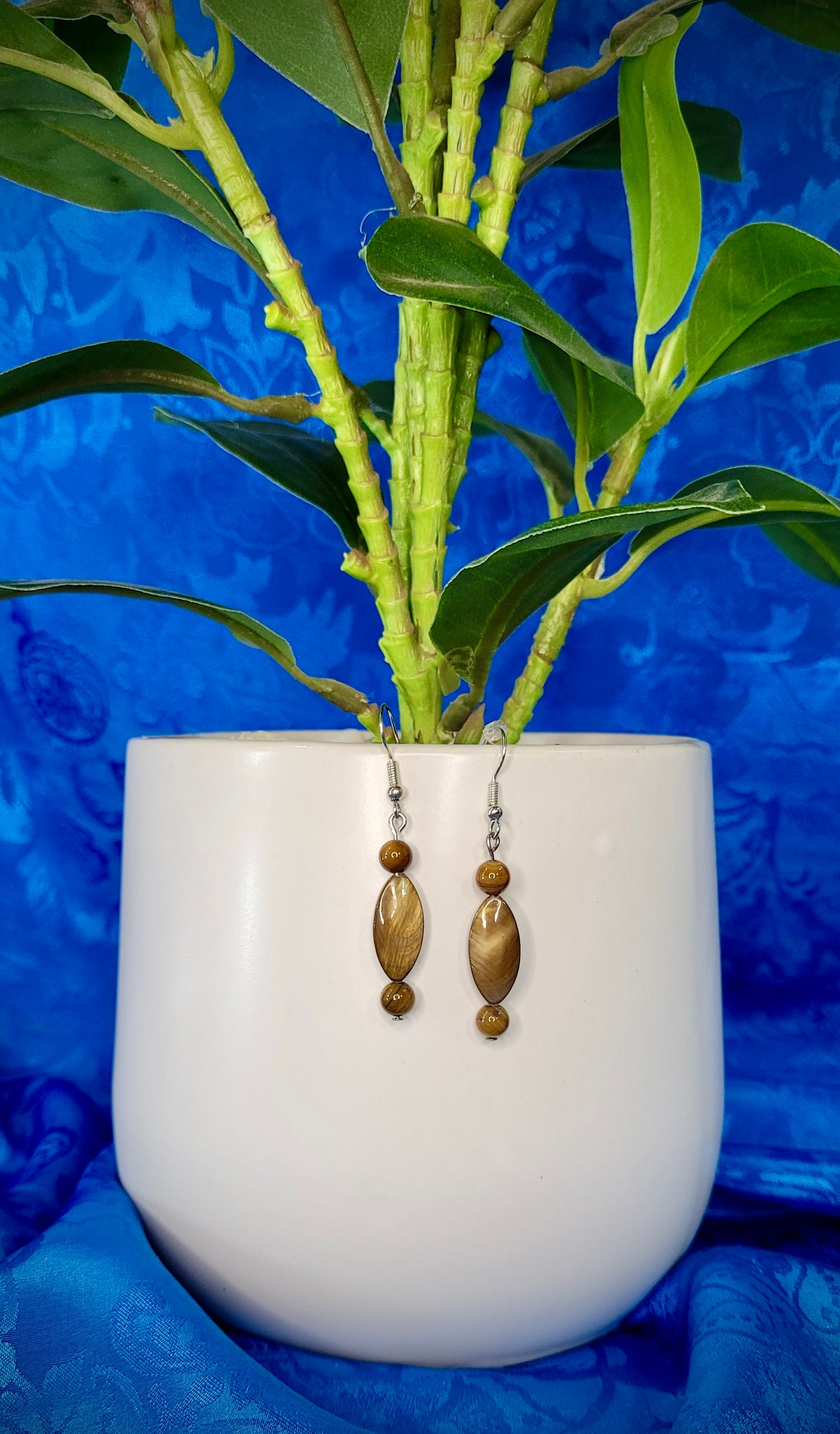 Glass Wood Earrings