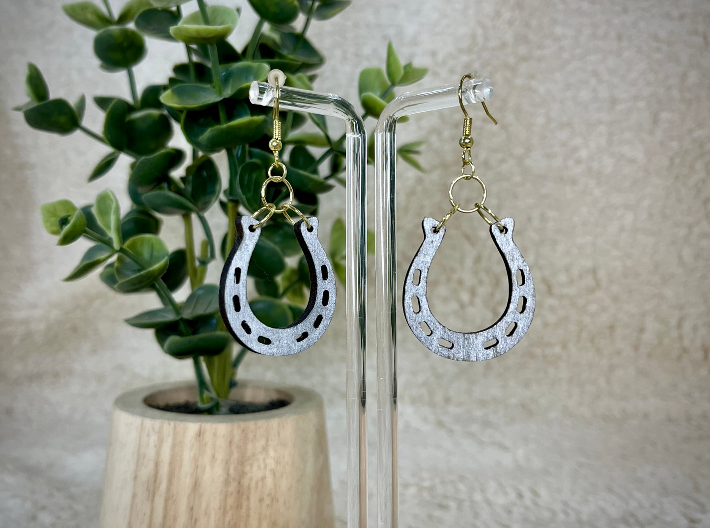 Mystic Hoof" laser-cut wooden nickel-free earrings