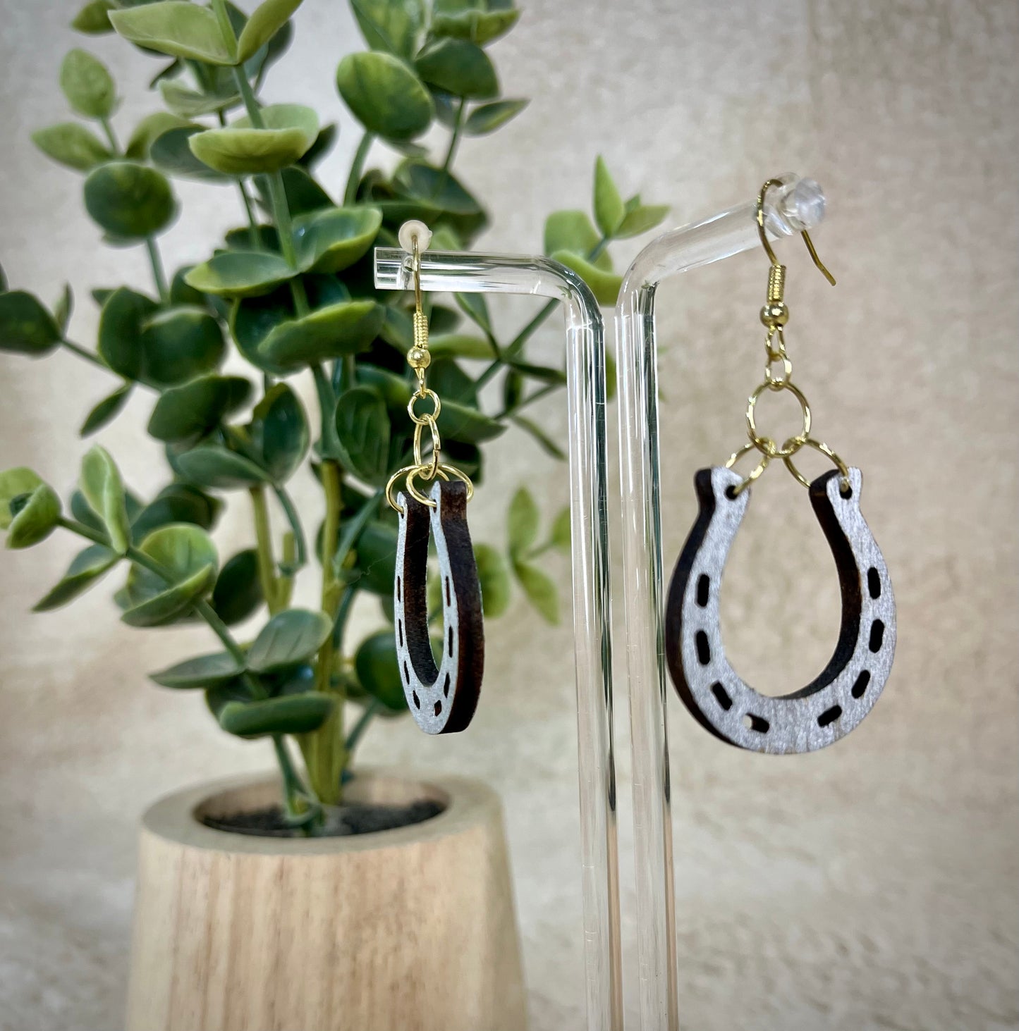 Mystic Hoof" laser-cut wooden nickel-free earrings